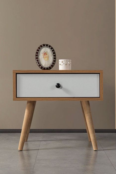 Hanah Home Vita 5107 Mesita de noche Nogal y Blanco Hanah Home Vita 5107 Mesita de noche Nogal y Blanco